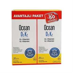 Ocean D3K2 Damla 20 ml 2'li Paket