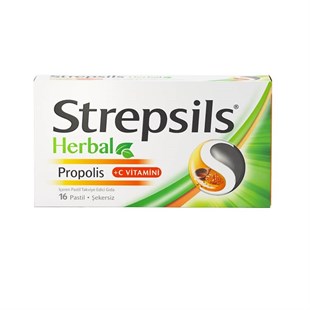 Strepsils Herbal Propolis Şekersiz Pastil