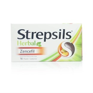Strepsils Herbal Zencefil Şekersiz Pastil