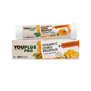 Youplus Pro Vitamin C Çinko Propolis Vitamin D 15 Efervesan Tablet